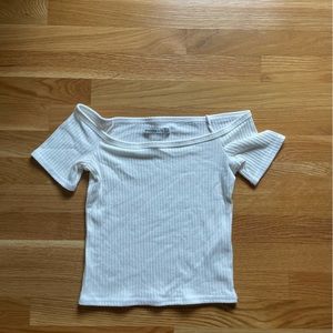 A&F off the shoulder white top size: S